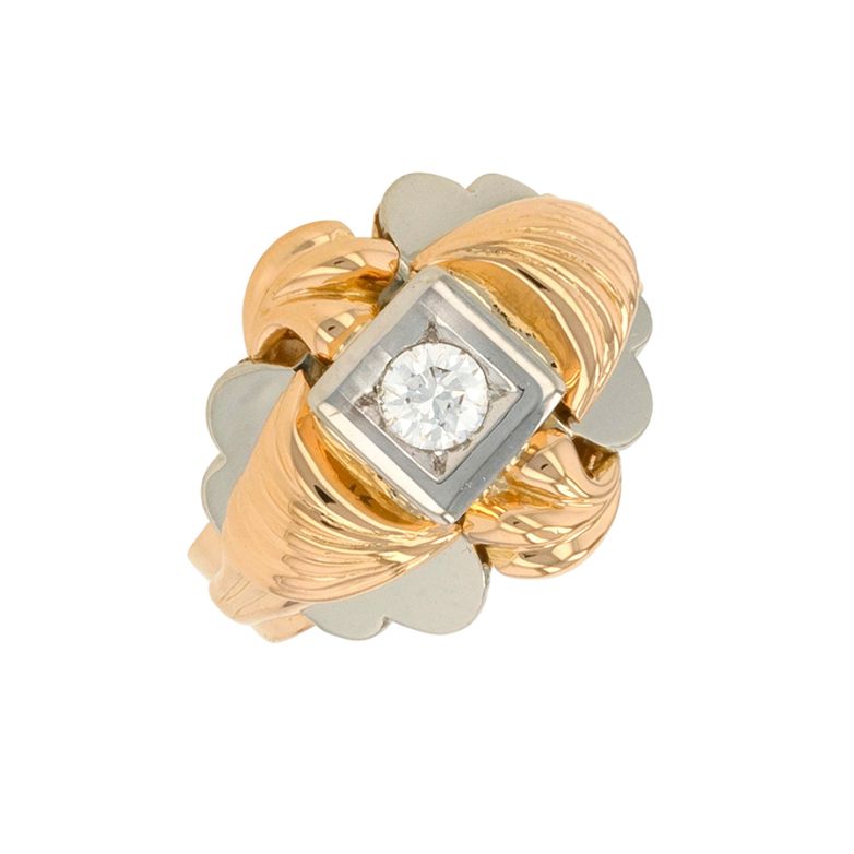 Bague Tank vintage diamant 0.17 carat 2 ors 5.02g Comme neuf -  reconditionné disponible sur Gemme Les Bijoux